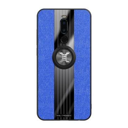 For Meizu Note 8 XINLI Stitching Cloth Texture Shockproof TPU Protective Case with Ring Holder(Blue) - Meizu by XINLI | Online Shopping South Africa | PMC Jewellery | Buy Now Pay Later Mobicred