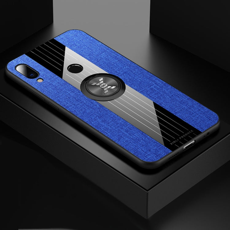 For Meizu Note 9 XINLI Stitching Cloth Texture Shockproof TPU Protective Case with Ring Holder(Blue) - Meizu by XINLI | Online Shopping South Africa | PMC Jewellery | Buy Now Pay Later Mobicred