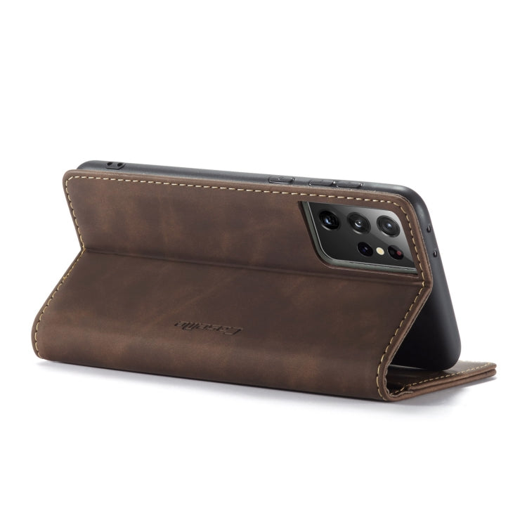 For Samsung Galaxy S21 Ultra 5G CaseMe 013 Multifunctional Horizontal Flip Leather Case with Holder & Card Slot & Wallet(Coffee) - Galaxy S21 Ultra 5G Cases by CaseMe | Online Shopping South Africa | PMC Jewellery | Buy Now Pay Later Mobicred