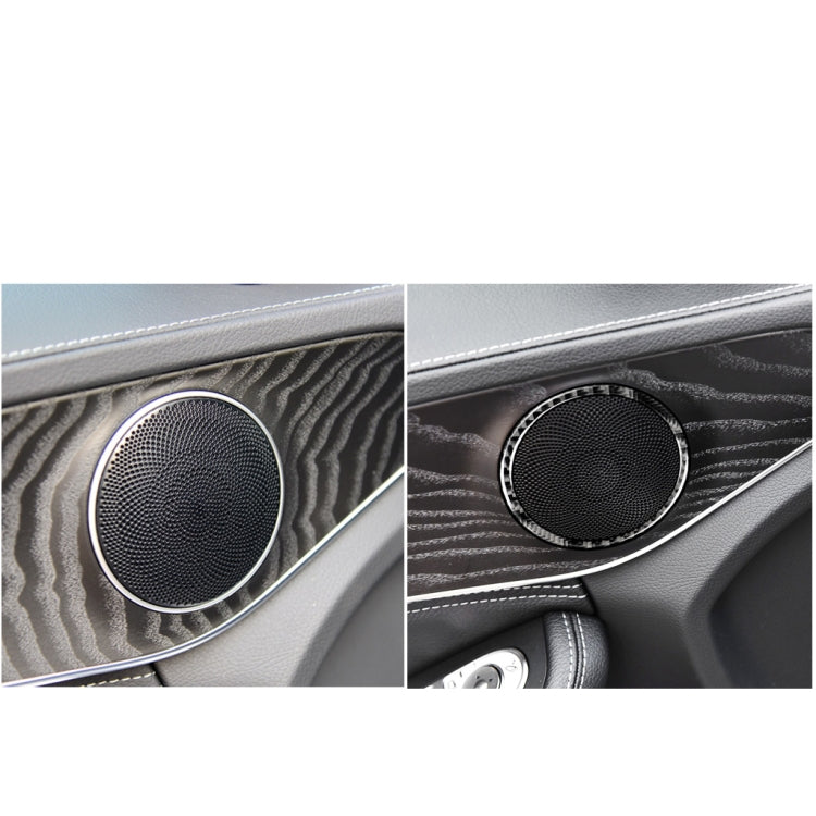 4 PCS Car Carbon Fiber Door Horn Ring Decorative Sticker for Mercedes-Benz C Class W205 C180 C200 C300 GLC, Left and Right Drive Universal(Solid Color) - Car Interior Mouldings by PMC Jewellery | Online Shopping South Africa | PMC Jewellery | Buy Now Pay Later Mobicred