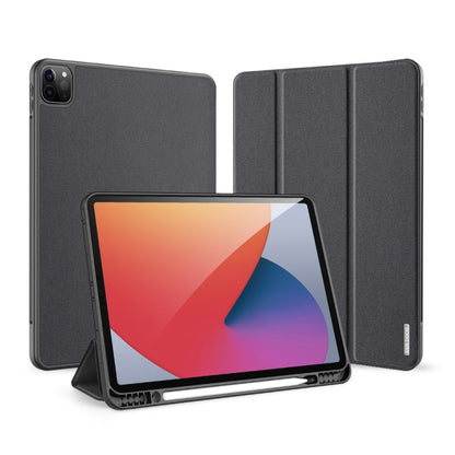 For iPad Pro 12.9 2022 / 2021 / 2020 DUX DUCIS Domo Series Horizontal Flip Magnetic TPU + PU Leather Tablet Case with Three-folding Holder & Pen Slot & Sleep / Wake-up Function(Black) - iPad Pro 12.9 (2022/2021) Cases by DUX DUCIS | Online Shopping South Africa | PMC Jewellery | Buy Now Pay Later Mobicred