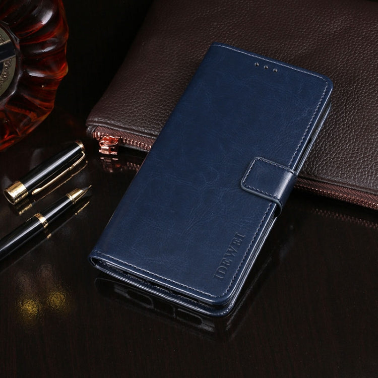 For TCL 10 5G idewei Crazy Horse Texture Horizontal Flip Leather Case with Holder & Card Slots & Wallet(Blue) - More Brand by idewei | Online Shopping South Africa | PMC Jewellery | Buy Now Pay Later Mobicred