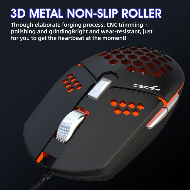 HXSJ J400 6 Keys 8000DPI RGB Light Fan Cooling Gaming Wired Mouse - Wired Mice by HXSJ | Online Shopping South Africa | PMC Jewellery | Buy Now Pay Later Mobicred