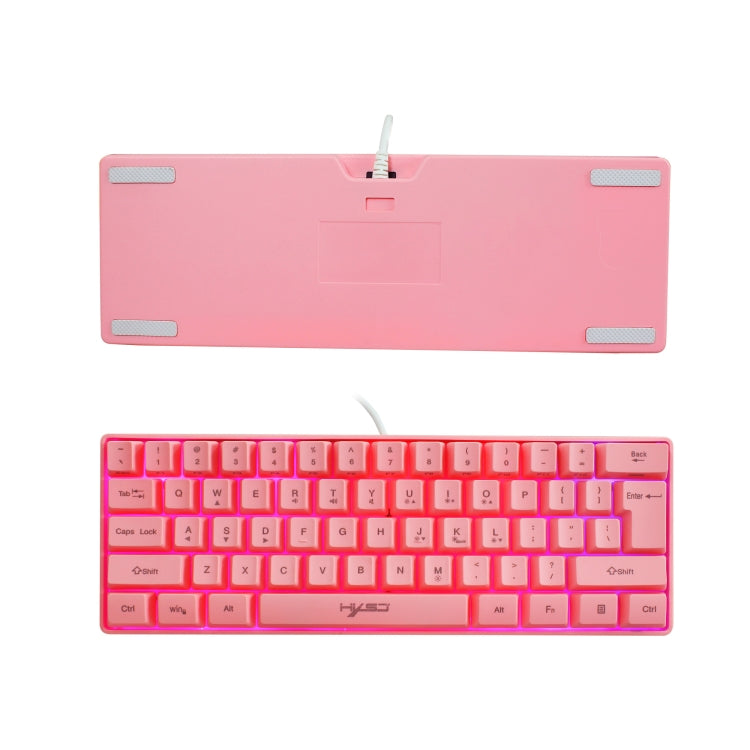 HXSJ V700 61 Keys RGB Lighting Gaming Wired Keyboard (Pink) - Wired Keyboard by HXSJ | Online Shopping South Africa | PMC Jewellery | Buy Now Pay Later Mobicred