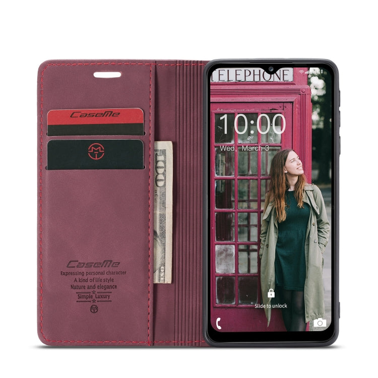 For Samsung Galaxy A12 CaseMe 013 Multifunctional Horizontal Flip Leather Case with Holder & Card Slot & Wallet(Wine Red) - Galaxy Phone Cases by CaseMe | Online Shopping South Africa | PMC Jewellery | Buy Now Pay Later Mobicred