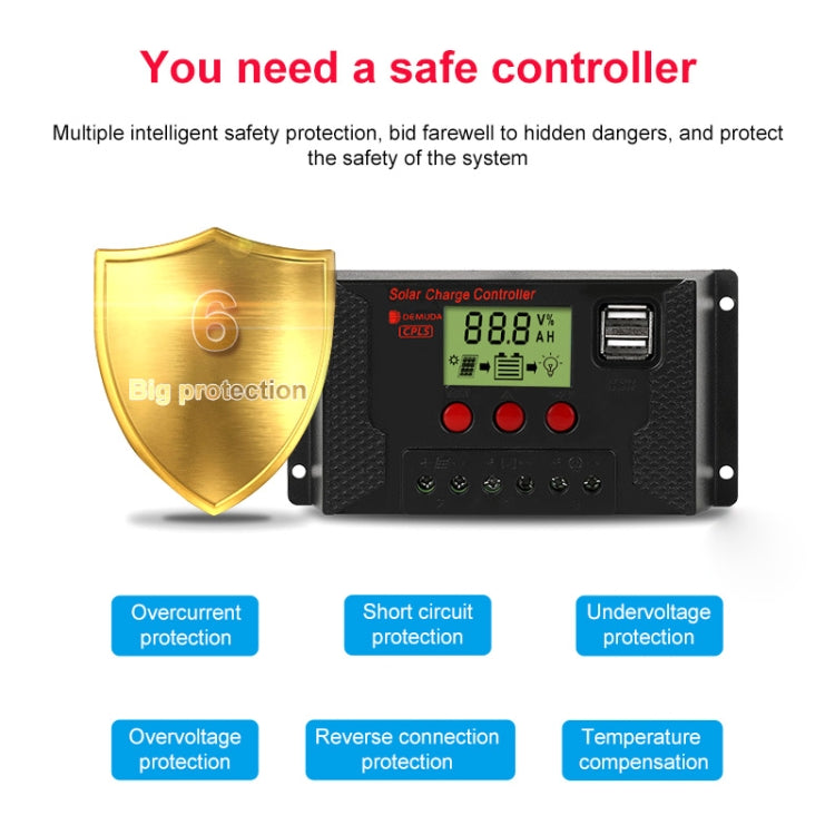 PWM Solar Controller 12V / 24V Lithium Battery Charging Photovoltaic Panel Charging Street Light Controller with Dual USB Output, Model:CPLS-50A - Others by PMC Jewellery | Online Shopping South Africa | PMC Jewellery | Buy Now Pay Later Mobicred