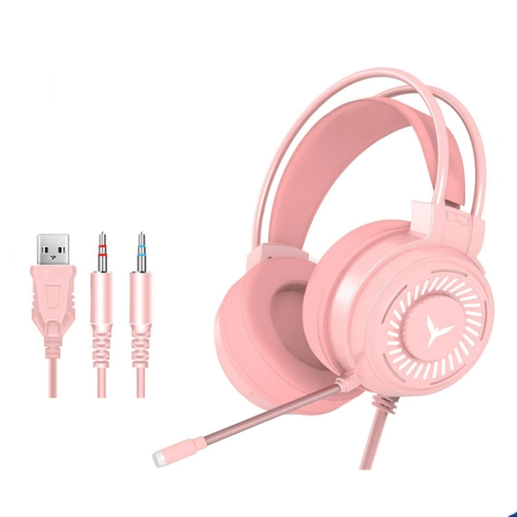 2 PCS G58 Head-Mounted Gaming Wired Headset with Microphone, Cable Length: about 2m, Color:Pink Colorful 3.5mm Version - Multimedia Headset by PMC Jewellery | Online Shopping South Africa | PMC Jewellery | Buy Now Pay Later Mobicred