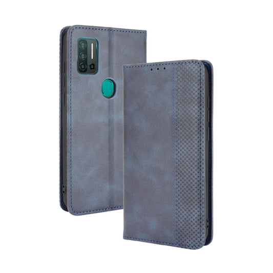 For Ulefone Note 11P Magnetic Buckle Retro Crazy Horse Texture Horizontal Flip Leather Case with Holder & Card Slots & Photo Frame(Blue) - Ulefone Cases by PMC Jewellery | Online Shopping South Africa | PMC Jewellery | Buy Now Pay Later Mobicred