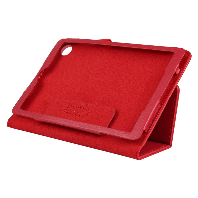 For Lenovo Tab M7 Litchi Texture Solid Color Horizontal Flip Leather Case with Holder & Pen Slot(Red) - Lenovo by PMC TechLife | Online Shopping South Africa | PMC TechLife