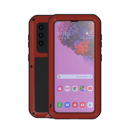 For Samsung Galaxy S21 5G LOVE MEI Metal Shockproof Waterproof Dustproof Protective Case with Glass(Red) - Galaxy S21 5G Cases by LOVE MEI | Online Shopping South Africa | PMC Jewellery