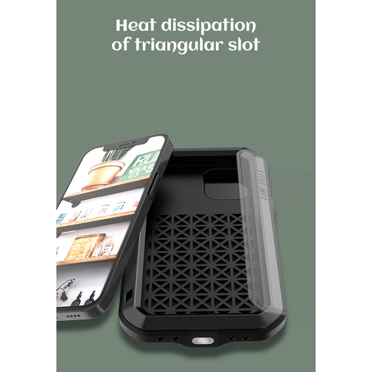 For iPhone 12 LOVE MEI Metal Shockproof Life Waterproof Dustproof Protective Case(Black) - iPhone 12 / 12 Pro Cases by LOVE MEI | Online Shopping South Africa | PMC TechLife | Buy Now Pay Later Mobicred