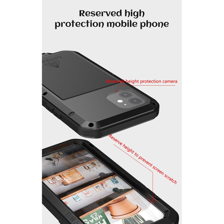 For iPhone 12 LOVE MEI Metal Shockproof Life Waterproof Dustproof Protective Case(White) - iPhone 12 / 12 Pro Cases by LOVE MEI | Online Shopping South Africa | PMC TechLife | Buy Now Pay Later Mobicred