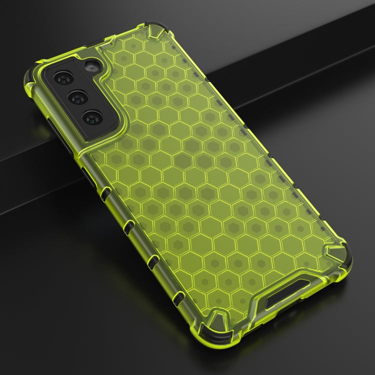 For Samsung Galaxy S21 FE Shockproof Honeycomb PC + TPU Case(Green) - Galaxy Phone Cases by PMC Jewellery | Online Shopping South Africa | PMC Jewellery | Buy Now Pay Later Mobicred