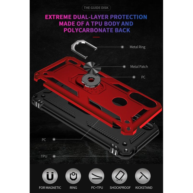 For Motorola Moto E7 Power (2021) Shockproof TPU + PC Protective Case with 360 Degree Rotating Holder(Red) - Motorola Cases by PMC TechLife | Online Shopping South Africa | PMC TechLife | Buy Now Pay Later Mobicred
