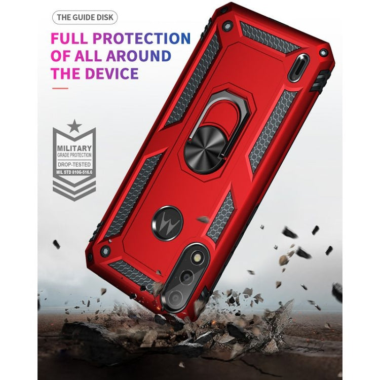 For Motorola Moto E7 Power (2021) Shockproof TPU + PC Protective Case with 360 Degree Rotating Holder(Red) - Motorola Cases by PMC TechLife | Online Shopping South Africa | PMC TechLife | Buy Now Pay Later Mobicred
