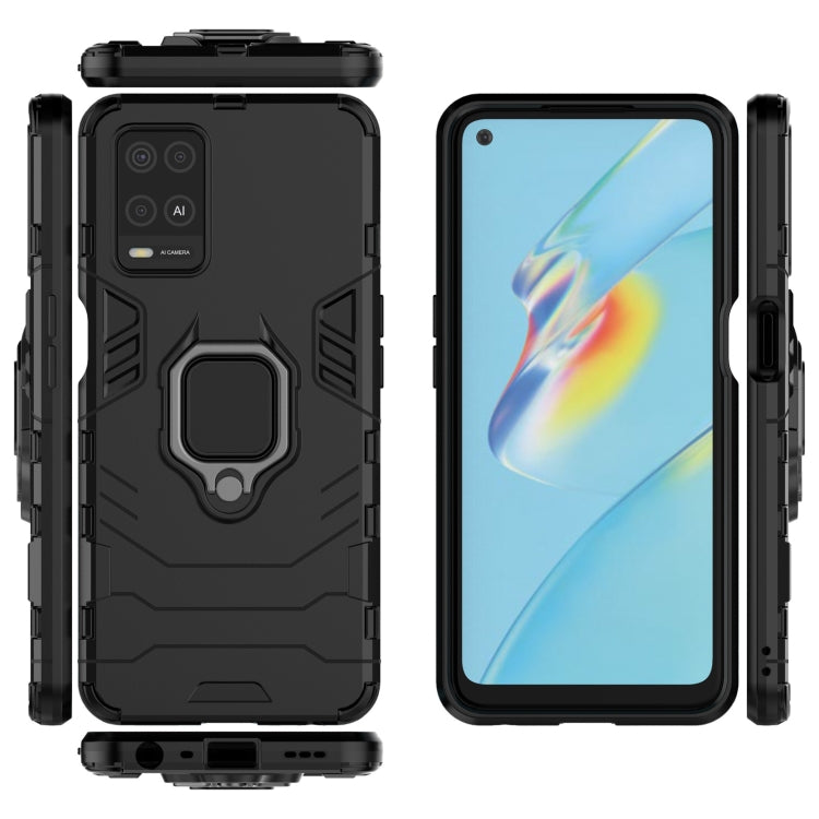 For OPPO A54 4G Shockproof PC + TPU Protective Case with Magnetic Ring Holder(Black) - OPPO Cases by PMC TechLife | Online Shopping South Africa | PMC TechLife | Buy Now Pay Later Mobicred