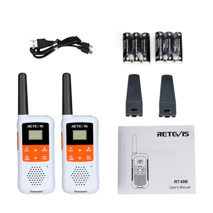 1 Pair RETEVIS RT49B 0.5W US Frequency 462.5500-467.7125MHz 22CHS FRS Two Way Radio Handheld Walkie Talkie, US Plug(White) - Handheld Walkie Talkie by RETEVIS | Online Shopping South Africa | PMC Jewellery | Buy Now Pay Later Mobicred