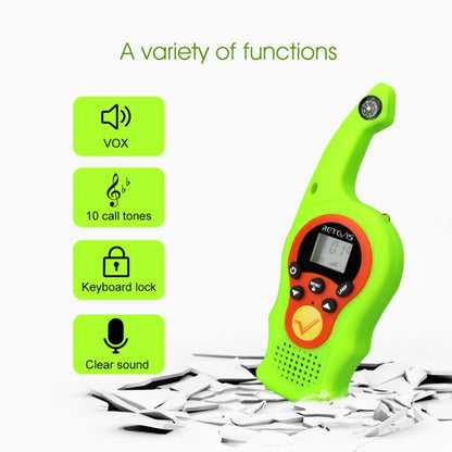 1 Pair RETEVIS RT75 0.5W US Frequency 22CHS FRS License-free Children Handheld Walkie Talkie(Green) - Children by RETEVIS | Online Shopping South Africa | PMC Jewellery | Buy Now Pay Later Mobicred