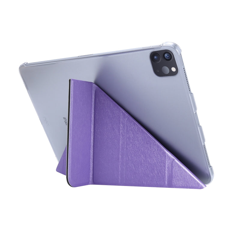 For iPad Air 13 2024 / iPad Pro 12.9 2022 / 2021 Silk Texture Horizontal Deformation Flip Leather Tablet Case with Holder(Purple) - iPad Pro 12.9 (2022/2021) Cases by PMC Jewellery | Online Shopping South Africa | PMC Jewellery | Buy Now Pay Later Mobicred