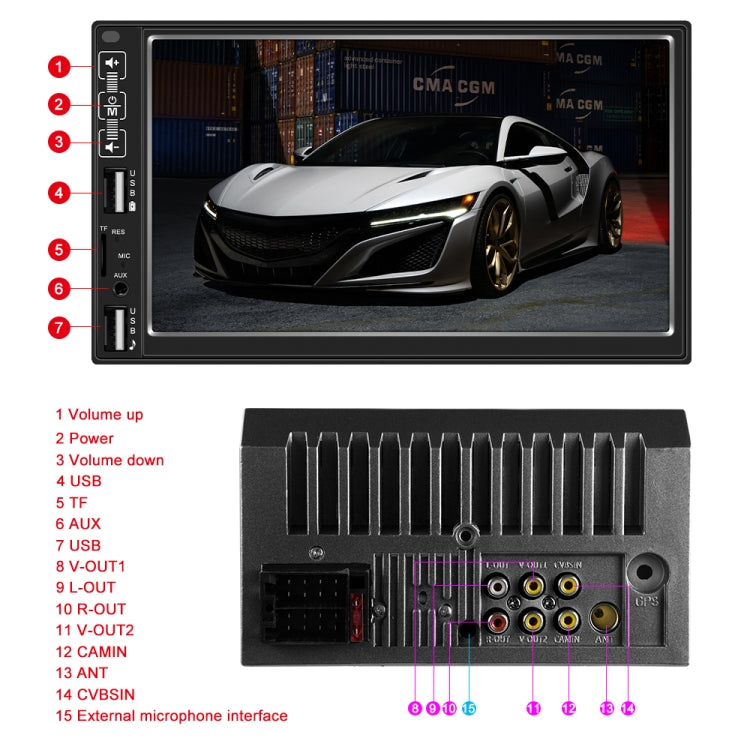 A2821 Car 7 inch Screen HD MP5 Player, Support Bluetooth / FM with Remote Control, Style:Standard - Car MP3 & MP4 & MP5 by PMC TechLife | Online Shopping South Africa | PMC TechLife | Buy Now Pay Later Mobicred