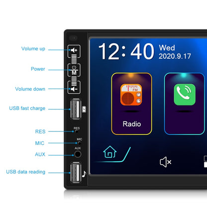 A2891 7 inch Car HD MP5 Carplay Bluetooth Music Player Reversing Image All-in-one Machine Support FM / U Disk with Remote Controler, Style:Standard + 4LEDs Light Camera - Car MP3 & MP4 & MP5 by PMC Jewellery | Online Shopping South Africa | PMC Jewellery | Buy Now Pay Later Mobicred