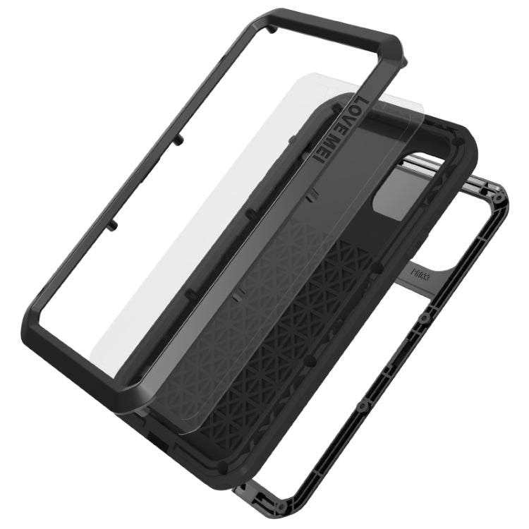 For iPhone 11 Pro Max LOVE MEI Metal Shockproof Waterproof Dustproof Protective Case(Black) - iPhone 11 Pro Max Cases by LOVE MEI | Online Shopping South Africa | PMC TechLife | Buy Now Pay Later Mobicred