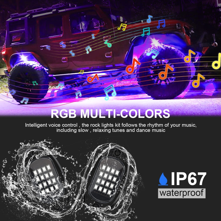 8 in 1 DC12V Car Mobile Phone Bluetooth APP Control  RGB Symphony Chassis Light with 16LEDs SMD-5050 Lamp Beads - Instrument Lights by PMC Jewellery | Online Shopping South Africa | PMC Jewellery | Buy Now Pay Later Mobicred