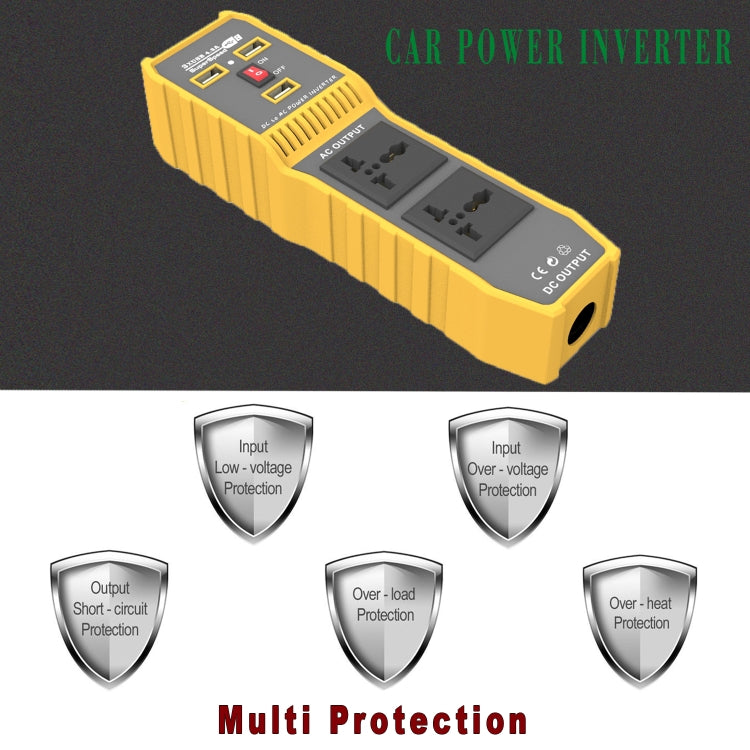 12V to 220V 300W Car Power Inverter with Three USB - Modified Square Wave by PMC TechLife | Online Shopping South Africa | PMC TechLife | Buy Now Pay Later Mobicred