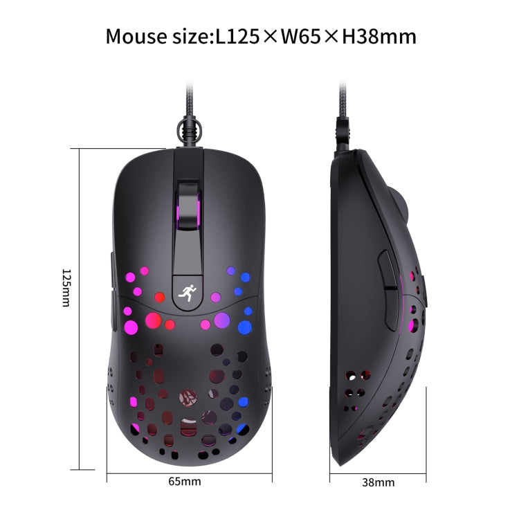 HXSJ A904 RGB Light Macro Programming Mechanical Gaming Wired Mouse(Black) - Wired Mice by HXSJ | Online Shopping South Africa | PMC Jewellery | Buy Now Pay Later Mobicred