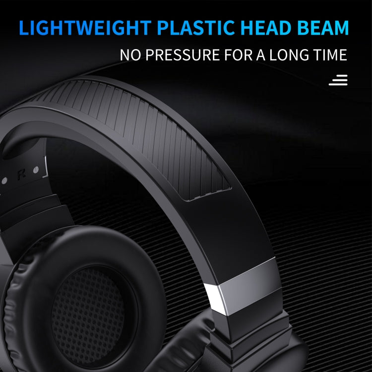 HXSJ F16 3.5mm + USB Port RGB Light Stereo Gaming Headset with Microphone(Black) - Multimedia Headset by HXSJ | Online Shopping South Africa | PMC Jewellery | Buy Now Pay Later Mobicred