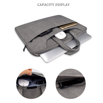 ST06SDJ Frosted PU Business Laptop Bag with Detachable Shoulder Strap, Size:15.6 inch(Light Gray) - 15.6 - 17 inch by PMC Jewellery | Online Shopping South Africa | PMC Jewellery | Buy Now Pay Later Mobicred