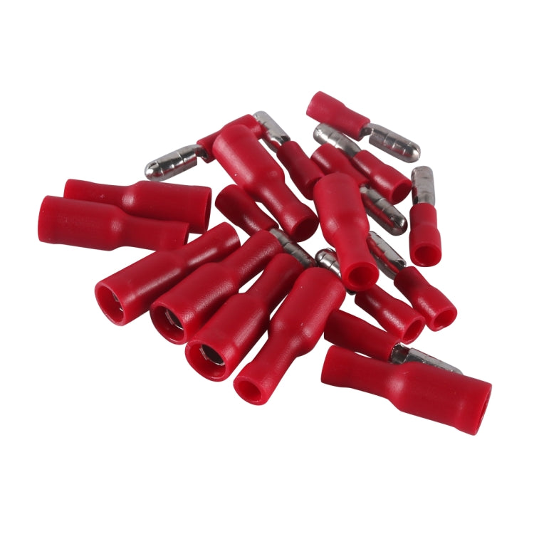 A6195 100 PCS Red AWG22~16 Car Cable Connection Cold Press Terminal Male & Female Connector - Booster Cable & Clip by PMC Jewellery | Online Shopping South Africa | PMC Jewellery | Buy Now Pay Later Mobicred