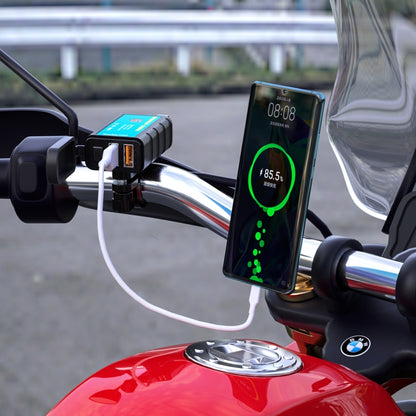 WUPP ZH-1422C2 Motorcycle Square Dual USB Fast Charging Charger with Switch + Integrated SAE Socket + 1m SAE Socket Cable - Battery Charger by WUPP | Online Shopping South Africa | PMC Jewellery | Buy Now Pay Later Mobicred