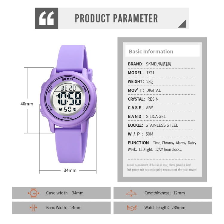 SKMEI 1721 Triplicate Round Dial LED Digital Display Luminous Silicone Strap Electronic Watch(Peach Red) - free shipping - PMC TechLife - Order now!