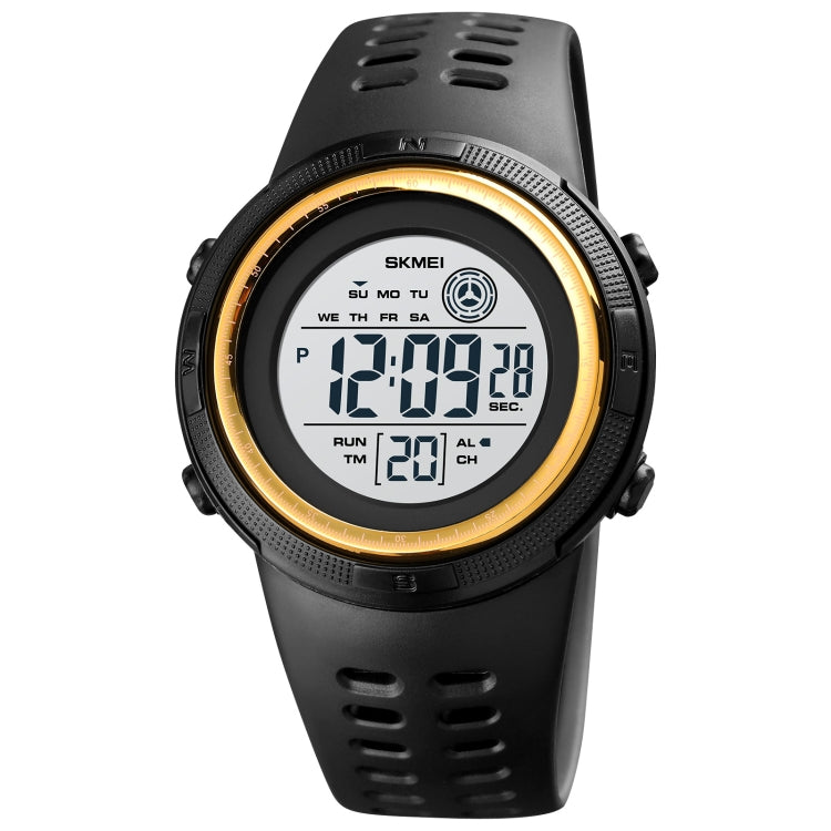 SKMEI 1773 Triplicate Round LED Dual Time Digital Display Colorful Backlight Electronic Watch(Gold White) - free shipping - PMC TechLife - Order now!