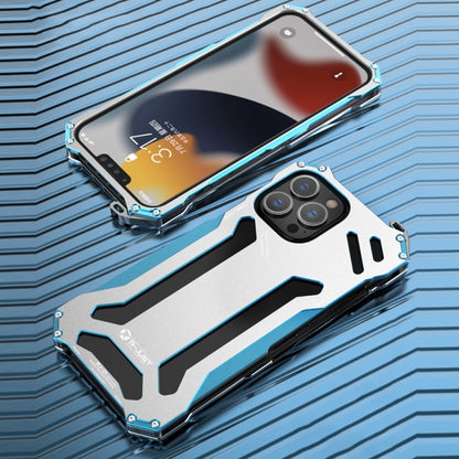 For iPhone 13 Pro R-JUST Shockproof Armor Metal Protective Case (Blue) - iPhone 13 Pro Cases by R-JUST | Online Shopping South Africa | PMC Jewellery | Buy Now Pay Later Mobicred