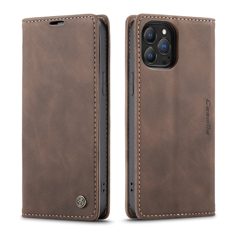 For iPhone 13 Pro CaseMe-013 Multifunctional Retro Frosted Horizontal Flip Leather Case with Card Slot & Holder & Wallet (Coffee) - iPhone 13 Pro Cases by CaseMe | Online Shopping South Africa | PMC Jewellery | Buy Now Pay Later Mobicred