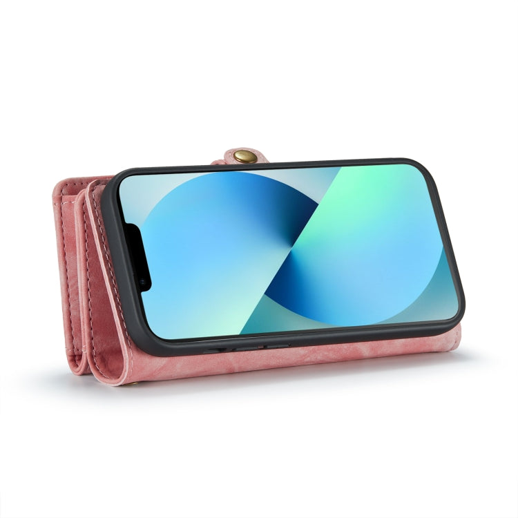 For iPhone 13 Pro CaseMe-008 Detachable Multifunctional Horizontal Flip Leather Case(Pink) - iPhone 13 Pro Cases by CaseMe | Online Shopping South Africa | PMC Jewellery | Buy Now Pay Later Mobicred