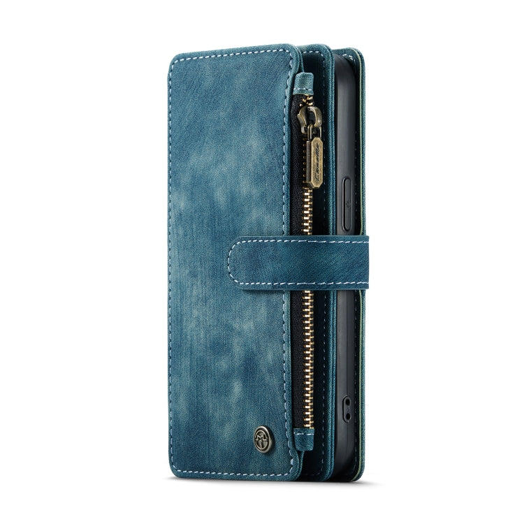 For iPhone 13 CaseMe-C30 PU + TPU Multifunctional Horizontal Flip Leather Case with Holder & Card Slot & Wallet & Zipper Pocket(Blue) - iPhone 13 Cases by CaseMe | Online Shopping South Africa | PMC Jewellery | Buy Now Pay Later Mobicred