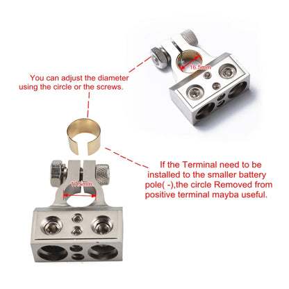 A0111 Car Dual 1/0 & 8 Gauge Positive or Negative Battery Terminal - Booster Cable & Clip by PMC Jewellery | Online Shopping South Africa | PMC Jewellery | Buy Now Pay Later Mobicred