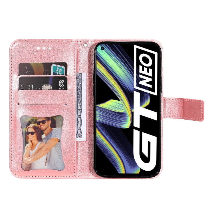 For OPPO Realme GT Master / Realme Q3 Pro 7-petal Flowers Embossing Pattern Horizontal Flip PU Leather Case with Holder & Card Slots & Wallet & Photo Frame(Rose Gold) - Realme Cases by PMC Jewellery | Online Shopping South Africa | PMC Jewellery | Buy Now Pay Later Mobicred