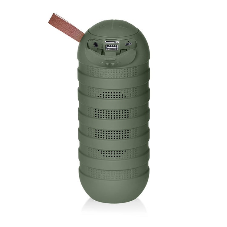 NewRixing NR-3025 TWS Outdoor Portable Splashproof Bluetooth Speaker with Flashlight Function(Green) - Desktop Speaker by NewRixing | Online Shopping South Africa | PMC Jewellery | Buy Now Pay Later Mobicred