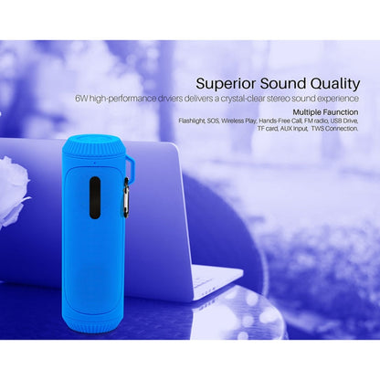 NewRixing NR-4016A TWS Outdoor Splashproof Bluetooth Speaker with Carabiner Handle & SOS Flashlight(Purple) - Desktop Speaker by NewRixing | Online Shopping South Africa | PMC Jewellery | Buy Now Pay Later Mobicred