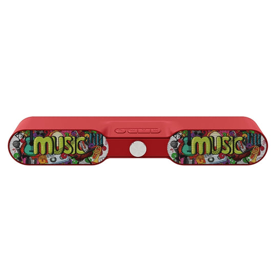 NewRixing NR-4017A TWS Graffiti Soundbar Bluetooth Speaker with Knob(Music Melody) - Desktop Speaker by NewRixing | Online Shopping South Africa | PMC Jewellery | Buy Now Pay Later Mobicred