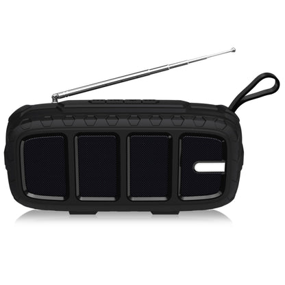 NewRixing NR-5018FM Outdoor Portable Bluetooth Speaker with Antenna, Support Hands-free Call / TF Card / FM / U Disk(Black) - Desktop Speaker by NewRixing | Online Shopping South Africa | PMC Jewellery | Buy Now Pay Later Mobicred