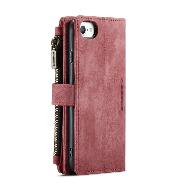 For iPhone SE 2022 / SE 2020 / 8 / 7 / 6 CaseMe-C30 PU + TPU Multifunctional Horizontal Flip Leather Case with Holder & Card Slot & Wallet & Zipper Pocke(Red) - iPhone SE 2022 / 2020 / 8 / 7 Cases by CaseMe | Online Shopping South Africa | PMC Jewellery | Buy Now Pay Later Mobicred