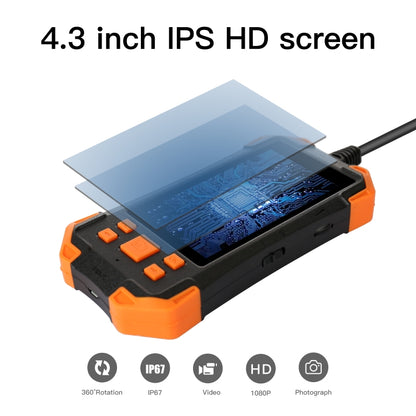 T20 4.3 inch IPS Color Screen 7.9mm Dual Cameras Waterproof Hard Cable Digital Endoscope, Length:2m(Black Orange) -  by PMC Jewellery | Online Shopping South Africa | PMC Jewellery | Buy Now Pay Later Mobicred