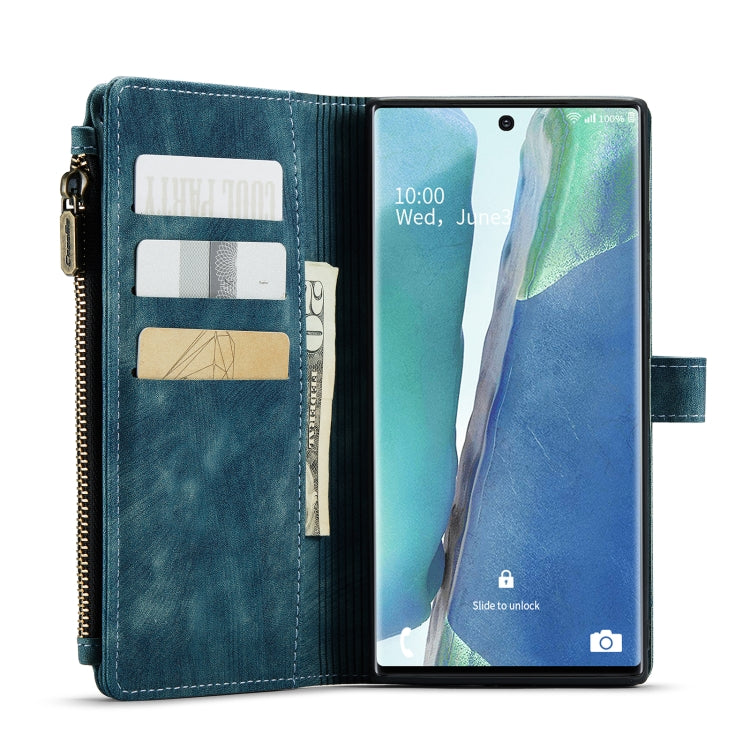 For Samsung Galaxy Note20 Ultra CaseMe-C30 PU + TPU Multifunctional Horizontal Flip Leather Case with Holder & Card Slot & Wallet & Zipper Pocket(Blue) - Galaxy Note20 Ultra Cases by CaseMe | Online Shopping South Africa | PMC Jewellery | Buy Now Pay Later Mobicred