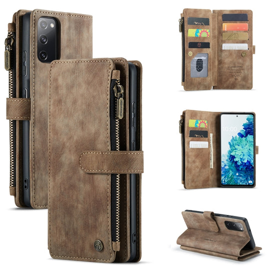 For Samsung Galaxy S20 FE CaseMe-C30 PU + TPU Multifunctional Horizontal Flip Leather Case with Holder & Card Slot & Wallet & Zipper Pocket(Brown) - Galaxy S20 FE Cases by CaseMe | Online Shopping South Africa | PMC Jewellery | Buy Now Pay Later Mobicred