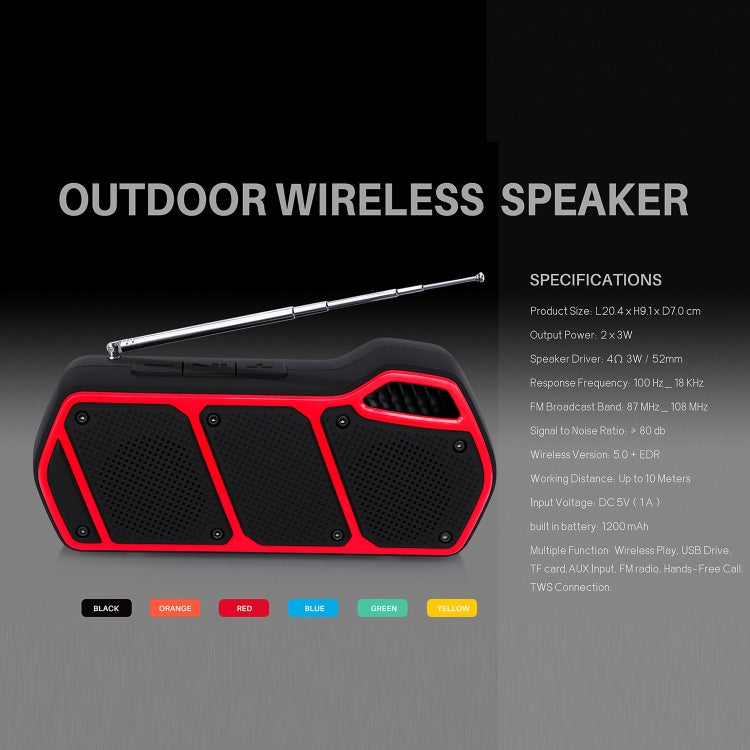 NewRixing NR-5011fm Outdoor Portable Bluetooth Speakerr, Support Hands-free Call / TF Card / FM / U Disk(Blue) - Desktop Speaker by NewRixing | Online Shopping South Africa | PMC Jewellery | Buy Now Pay Later Mobicred